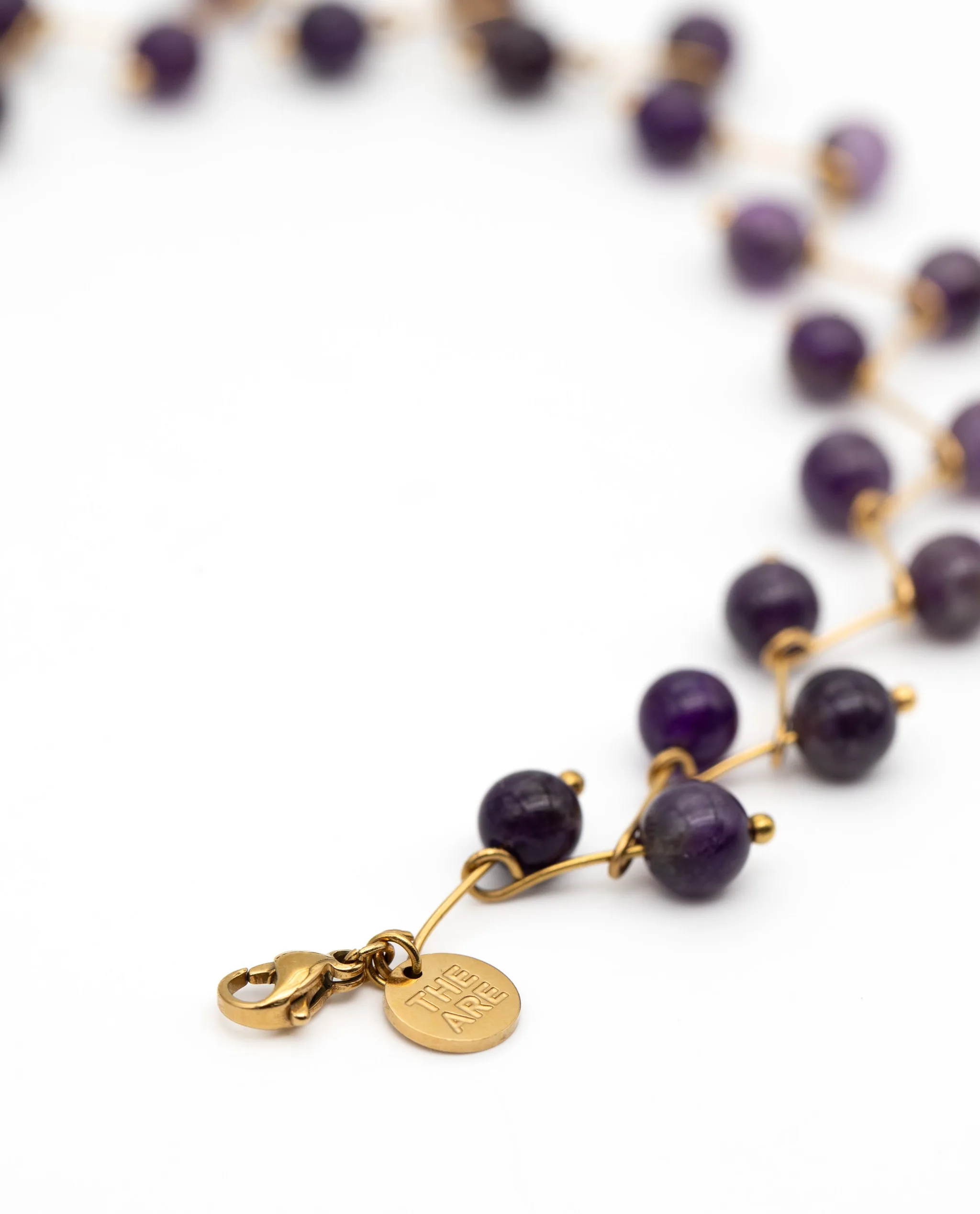 COLLAR ZIGY AMETHYST · ACERO BAÑO ORO - Image 3