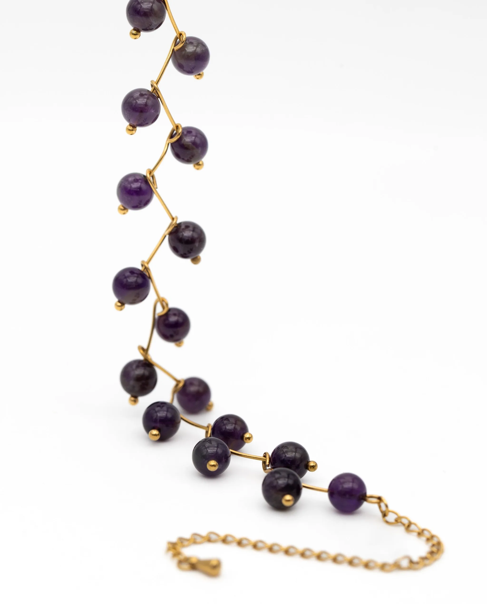 COLLAR ZIGY AMETHYST · ACERO BAÑO ORO - Image 5