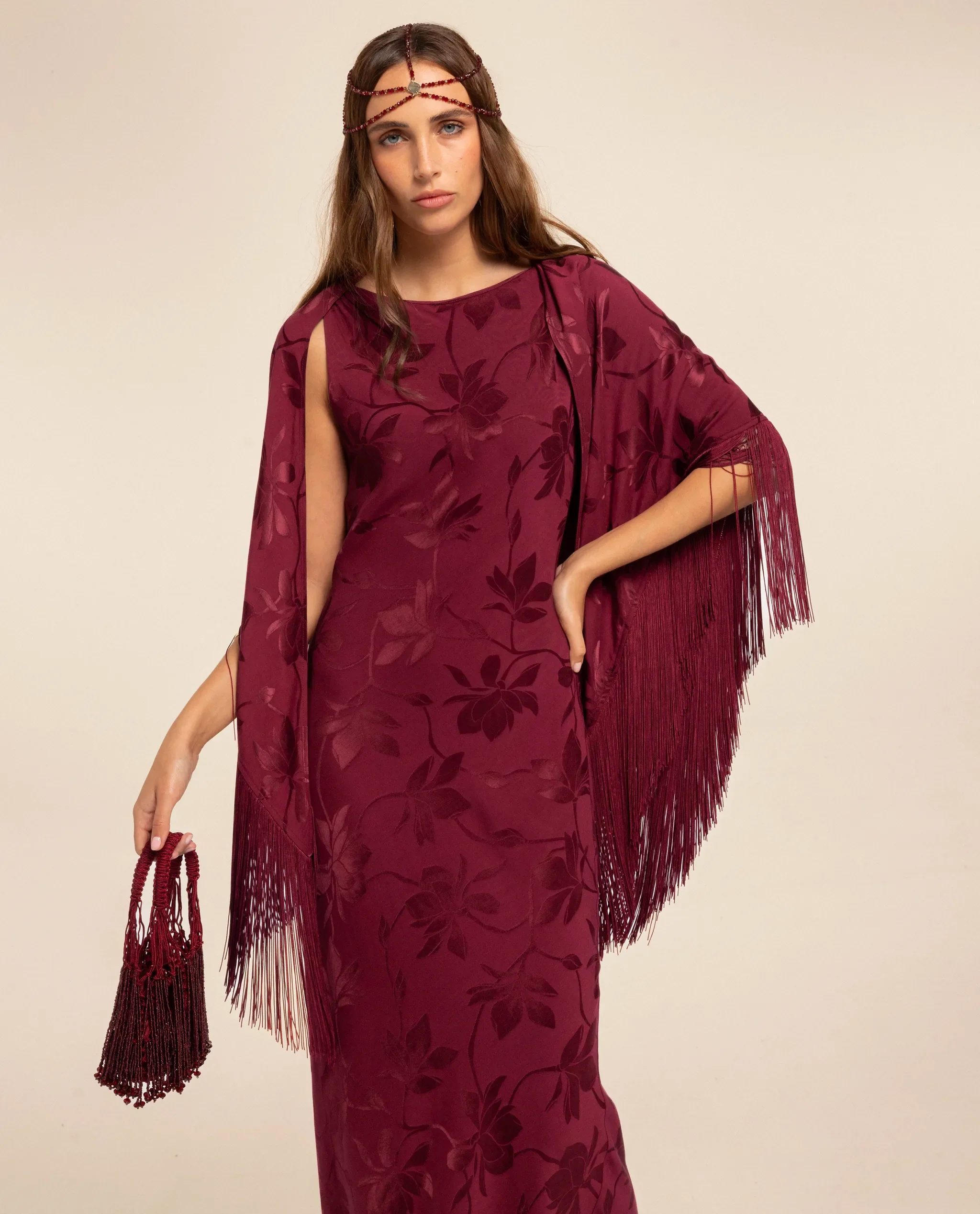 MANTÓN JACQUARD · ROJO