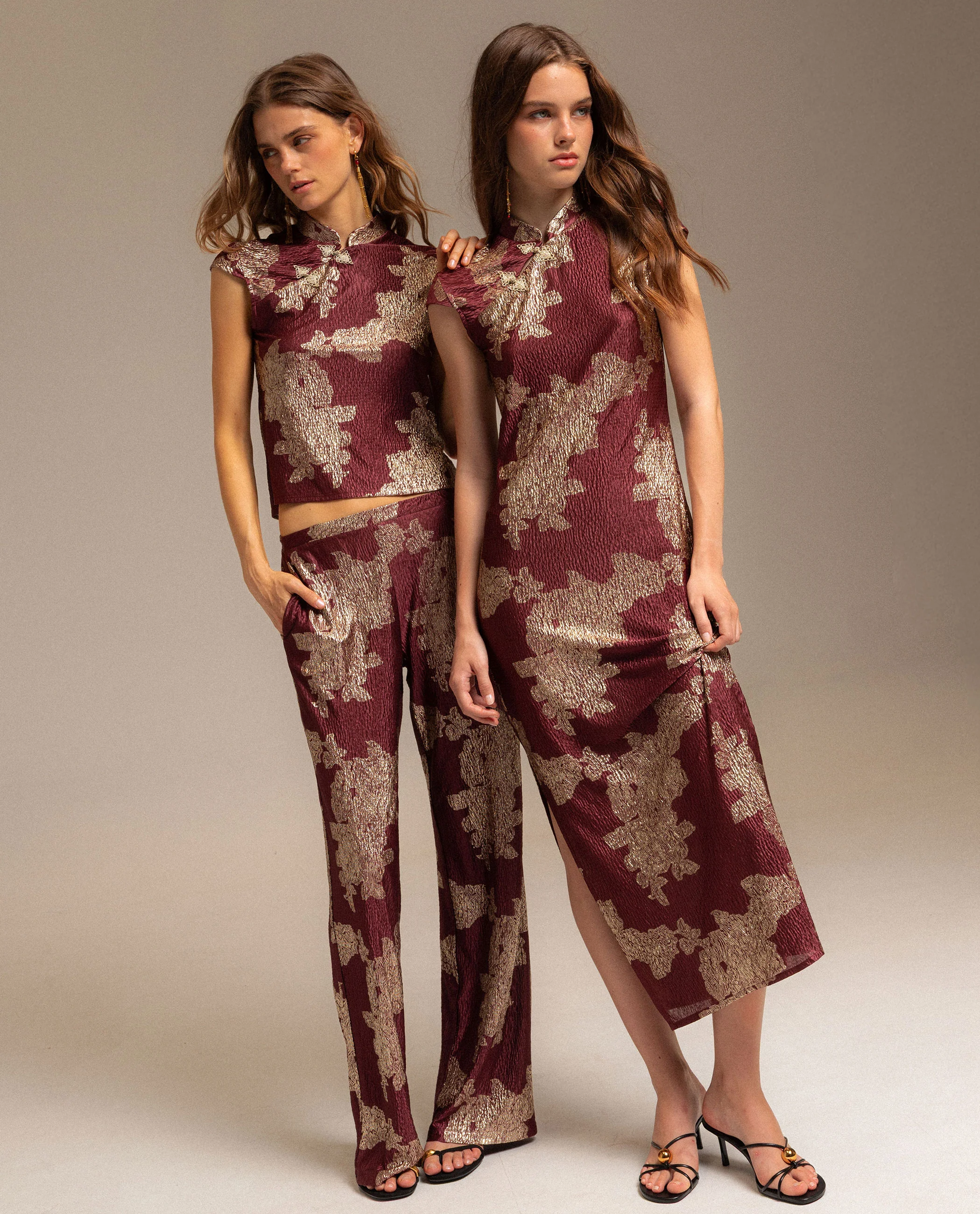 PANTALÓN RUBY BLOOM · BURDEOS - Image 8