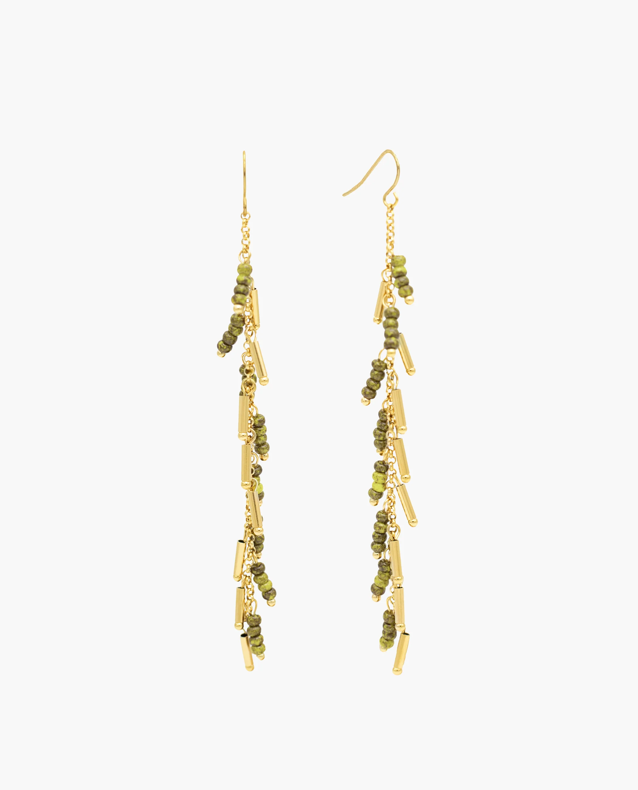PENDIENTES DAILY TOUCH · VERDE Y DORADO - Image 2
