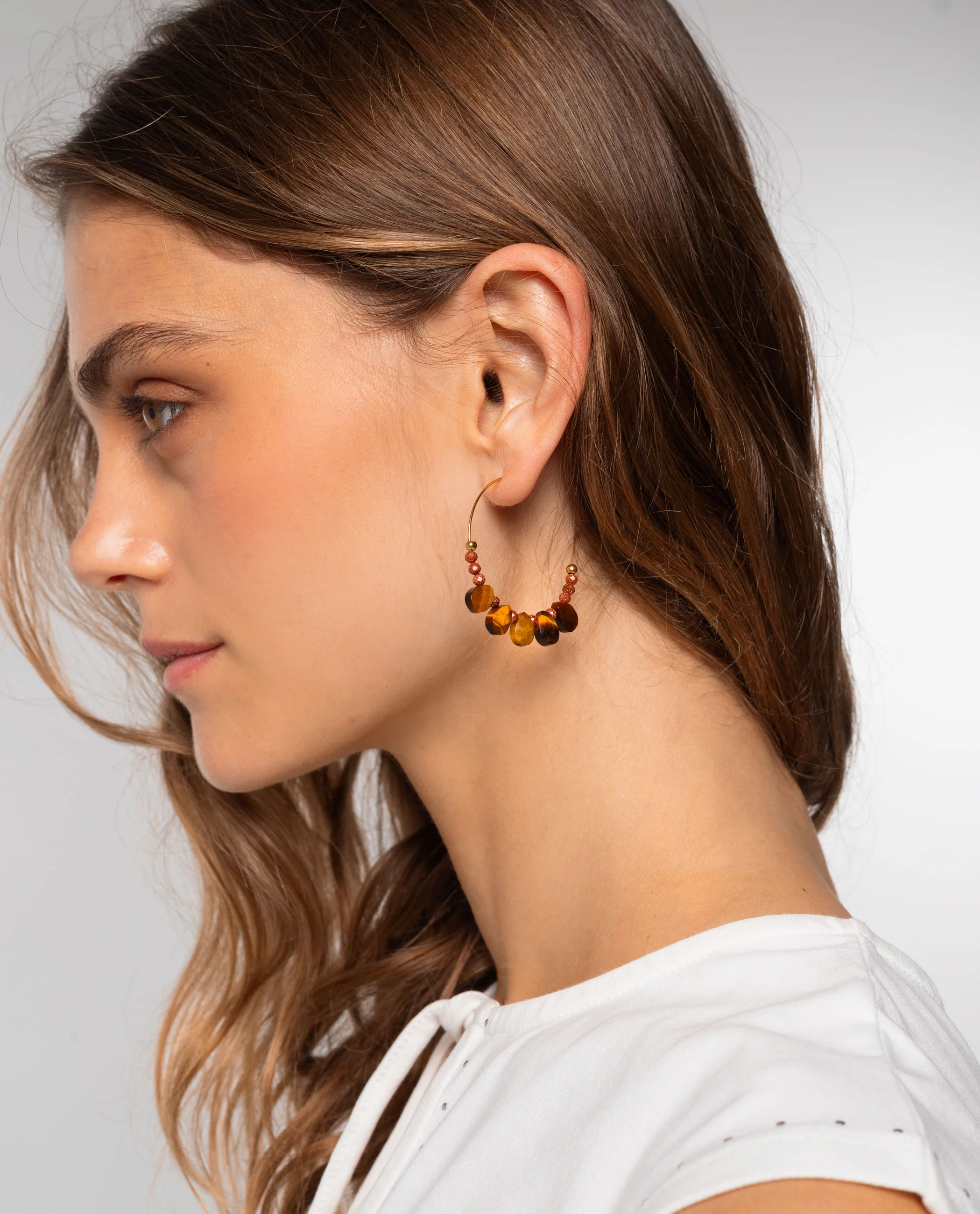 PENDIENTES GLOW DOTS · MARRÓN - Image 3